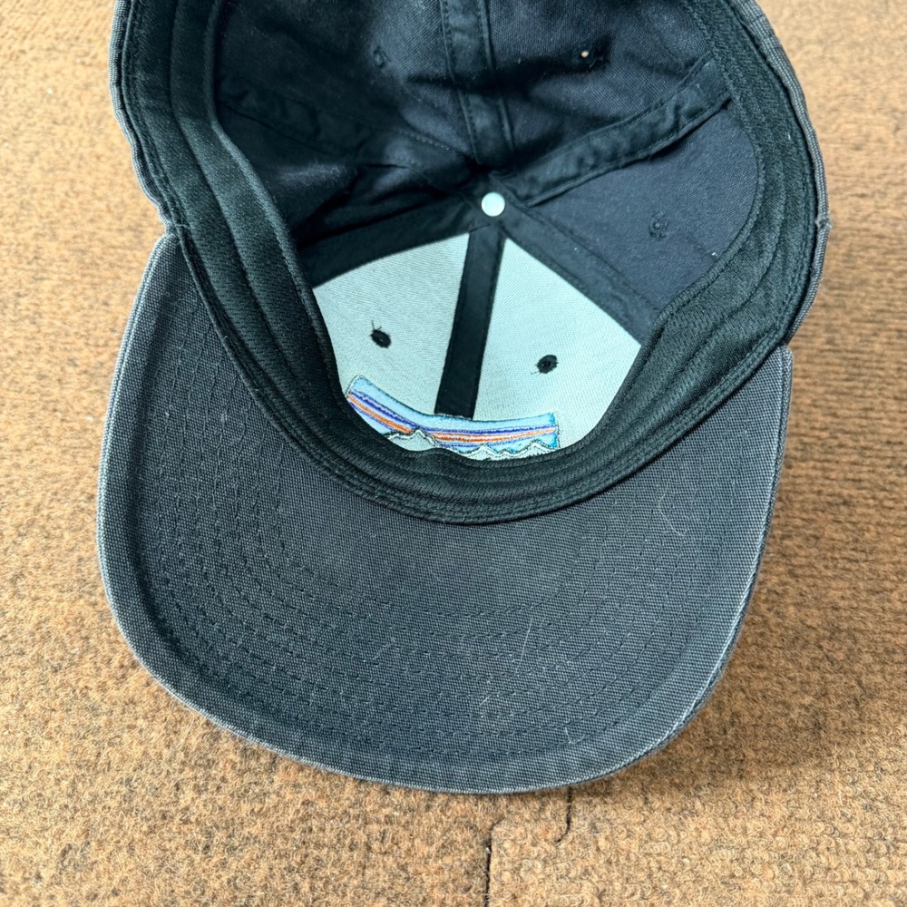 Patagonia P-6 Logo LoPro Trucker Hat Men Faded Black Snapback Baseball Cap stain - Picture 9 of 9